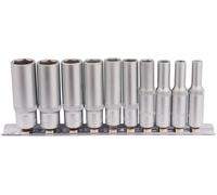 Draper 10 Piece 1/4" Deep Socket Set | 6 Point Hex Socket | Square Drive Hand To