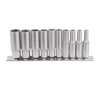 Draper 16399 Metric Deep Socket On Metal Rail 1/4in Sq. Dr. (10 Piece) per set