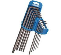 Draper 10pc Allen Key Set 33719 - Hex & Ball End, Metric/Imperial, Extra-Long Chrome Vanadium Steel