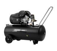 Draper 100L 230V Direct Drive V-Twin Air Compressor 2.2kW/3hp On Wheels 65396