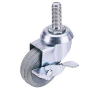 Draper 100mm Dia. Swivel Bolt Fixing Rubber Castor With Brake - S.w.l 80Kg 65481