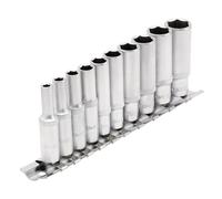 Draper 10pc 1/4" Deep Socket Set Rail - 16399
