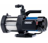 Draper Expert 230V Multi-Stage Surface Mounted Water Pump, 90L/min, 1100W, Self-Priming, Thermal Protection, 25mm Output, Home