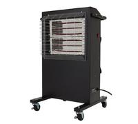 Draper 110V 2.4Kw Infrared Cabinet Heater 8188 Btu With Twin Halogen Elements Remote Control Thermostat And Lockable Casters
