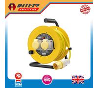 Draper 110V Twin Extension Cable Reel, 25m 02124