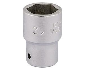 Draper 11101 Elora Hexagon Socket, 1/4" Square Drive, 12mm