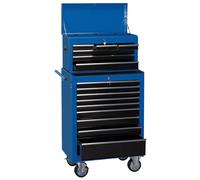 Draper 26" Combination Roller Cabinet and Tool Chest (15 Drawers) - Blue, Blue