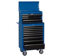 Draper 15 Drawer Roller Cabinet and Tool Chest Blue / Black