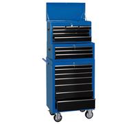 Draper 26" Combination Roller Cabinet and Tool Chest (16 Drawer) - Blue, Blue
