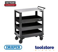 Bunker 3 Tier Trolley With Ss Worktop, Black