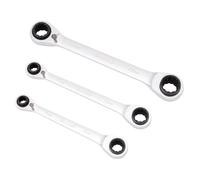 Draper 11652 Metric 4-in-1 Reversible Double Ring End Ratchet Spanner Set (3 Piece)
