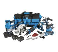 Draper *12/D20 D20 11 Piece 20V Jumbo Power Tool Kit with 1 x 3Ah 1 x 5Ah Batteries and Charger