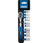 Draper 16369 Metric Socket And Ratchet Set 1/4in Sq. Dr. (12 Piece) per set