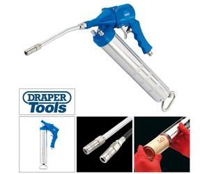 DRAPER 1200-4500 PSI 400CC AIR COMPRESSOR GREASE GUN + METAL & FLEXI TUBES 70836