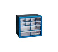 Draper 12014 Plastic 12-Drawer Organiser - Impact-Resistant Cabinet Storage, Wall-Mountable for Workshop or Home