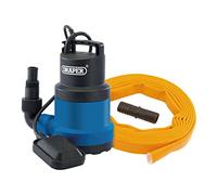 Draper 12429 Submersible Clean Water Pump with Float Switch and Layflat Hose, 191L/min, 550W