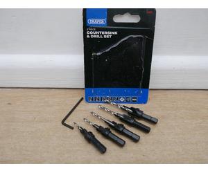 DRAPER 12431 5PCE HSS DRILL & COUNTERSINK SET No4 to No12