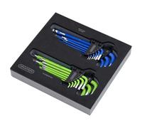 Draper 12823 Draper Tx-Star Metric Ball End Hex Key Sets In Eva Storage Tray (18 Piece)