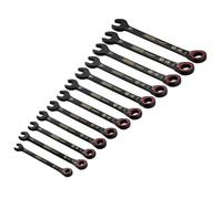 Draper 12PC REVERS.RATCHET SPAN. SET 03912 HI-TORQÂ Metric Reversible Ratchet Combination Spanner Set, Black (12 Piece)
