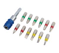 Draper 13 Piece Magnetic Cross Slotted Phillips PZ Screwdriver Bits Holder Set