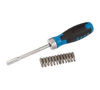 Draper Ratchet Screwdriver Set 70442 - 13-Piece, Internal Storage, 12×25mm Bits, Flat/Cross/Hex/TX