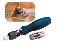Draper 13 Piece Ratcheting Screwdriver Set - Built-in Bit Storage, Pro-Grade Ratchet Tool for Fast, One-Handed Screwdriving