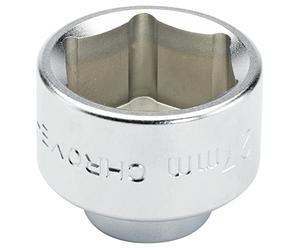 Draper 13425 Expert Oil Filter Cap Socket, 3/8" Square Drive, 27mm, Silver