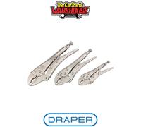 Draper 14040 Curved Jaw Self Grip Pliers Set (3 Piece)