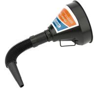 Draper 140mm PVC Flexible Funnel | Gauze Filter | Handle for Efficient Refilling | Multifunctional Funnels | 56141, Black