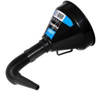 Draper 140mm PVC Flexible Funnel | Gauze Filter | Handle for Efficient Refilling | Multifunctional Funnels | 56141, Black