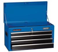 Tool Chest 4 Drawer 26in Blue Storage Unit Heavy Duty Lockable Steel Box
