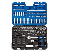 Draper 149 Piece Metric Socket And Socket Bit Set - 1/4", 3/8" And 1/2" Sq. Dr. - 16461 - Chrome Vanadium Steel - Blue - Satin Finish