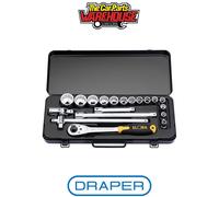 Draper 15356 Metric Socket Set 1/2" Sq Dr (19 Piece)