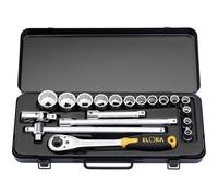 Draper 15356 Metric Socket Set, 1/2" Sq. Dr. (19 Piece)
