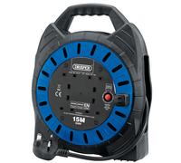 Draper 15M Four Socket Cable Reel Carry Handle & Easy Wind - 230V 02127