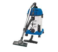 230V Wet and Dry Vacuum Cleaner with Stainless Steel Tank and Integrated Power Out-Take Socket, 30L, 1300W