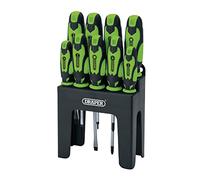 Draper 16223 Soft Grip Screwdriver Set, Green (9 Piece)