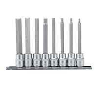 Draper 16286 3/8 Inch Square Drive Hexagonal Socket Bit Set, Blue, 100mm