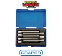 Draper 16297 3/8 Inch Square Drive Hexagonal Socket Bit Set, 150mm , Blue