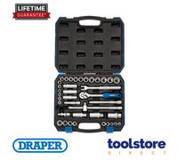 Draper 16361 Combined MM/AF Socket Set, 3/8" Sq. Dr. (39 Piece)