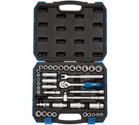 Draper 39 Piece Set Square Drive Combined mm/AF Socket 3/8" Length - DIY Home Workshop Professional & Car Kit
