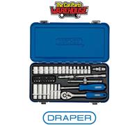 Draper 16365 Metric Socket Set in Metal Case 1/4" Sq Dr (45 Piece)