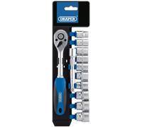 Draper Socket & Ratchet Set 16371 - 3/8" Drive Metric 12-Piece - Blue
