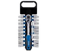 Draper Socket & Ratchet Set 16376 - 1/2-Inch Square Drive, Metric & Imperial, 20-Piece