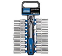 Draper 16377 Combined Mm/Af Deep Socket And Ratchet Set 1/2in Sq. Dr. (20 Piece) per set