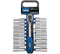 Draper 16377 Combined Mm/Af Deep Socket And Ratchet Set 1/2in Sq. Dr. (20 Piece) per set