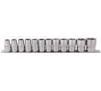 Draper 16402 1/2-Inch Square Drive Metric Sockets 12 Piece Set on Metal Rail ,