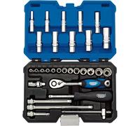 Draper 16444 1/4-Inch Square Drive Metric Socket 30 Piece Set , Blue