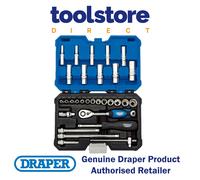 Draper 16444 1/4-Inch Square Drive Metric Socket 30 Piece Set , Blue