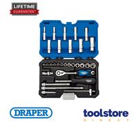 Draper 16444 1/4-Inch Square Drive Metric Socket 30 Piece Set , Blue
